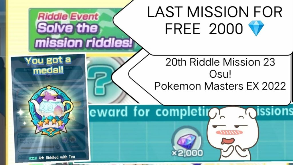 LAST MISSION 24 20th Riddle Mission: Osu! Pokemon Masters EX Riddle Event Solve the Mission Riddles