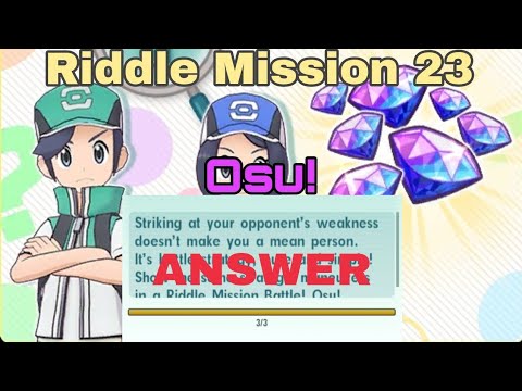 Pokemon Masters EX | Riddle Mission 23 - Osu! (QUEST & ANSWER)
