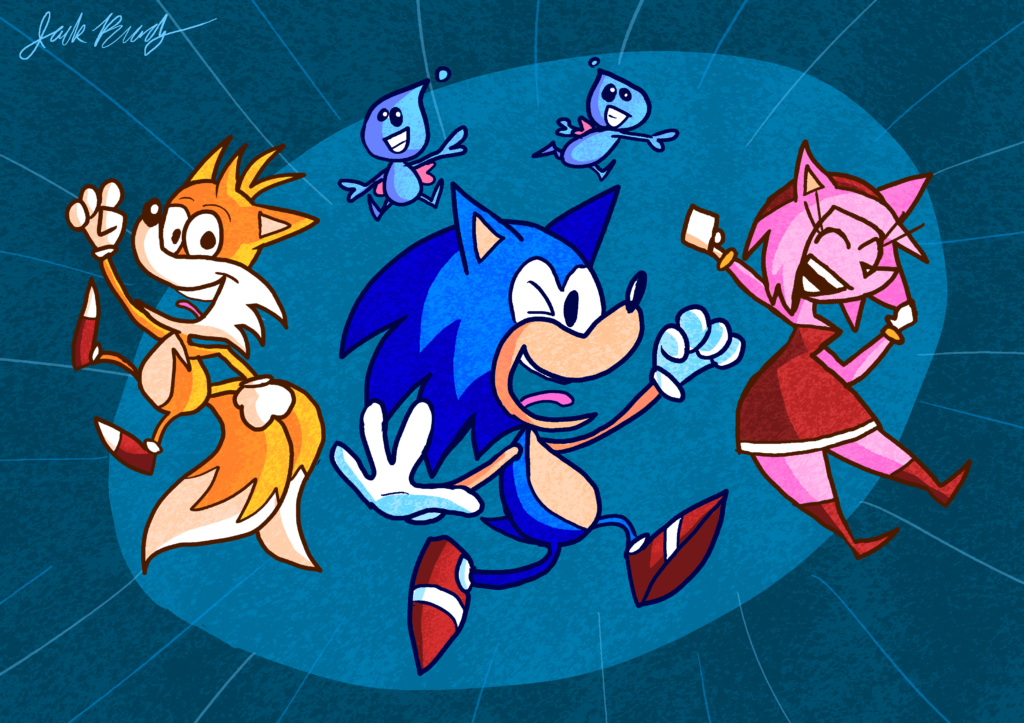 Since Sonic Origins is coming to Switch in June, I decided to do art of Sonic... Origins!