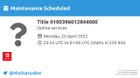 Maintenance has been scheduled for an unknown Nintendo Switch game