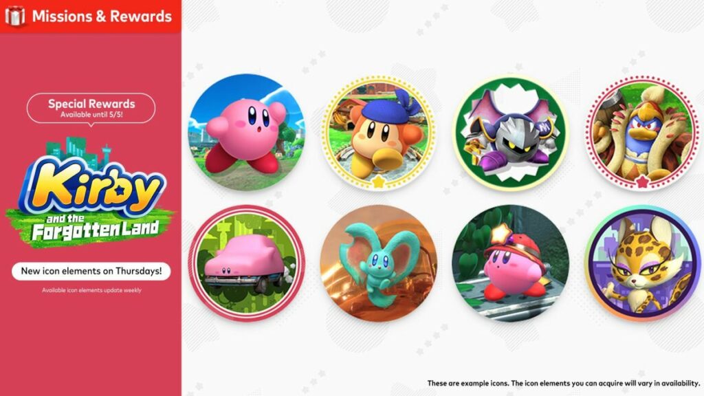 Float into spring with new icon elements inspired by the Kirby and the Forgotten Land game - only available for a limited time!
