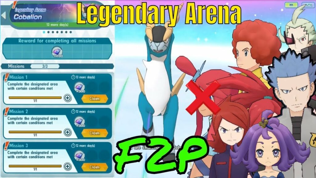 Cobalion Legendary Arena 2022 | F2P Team All mission Clear Guide | Pokemon Masters EX