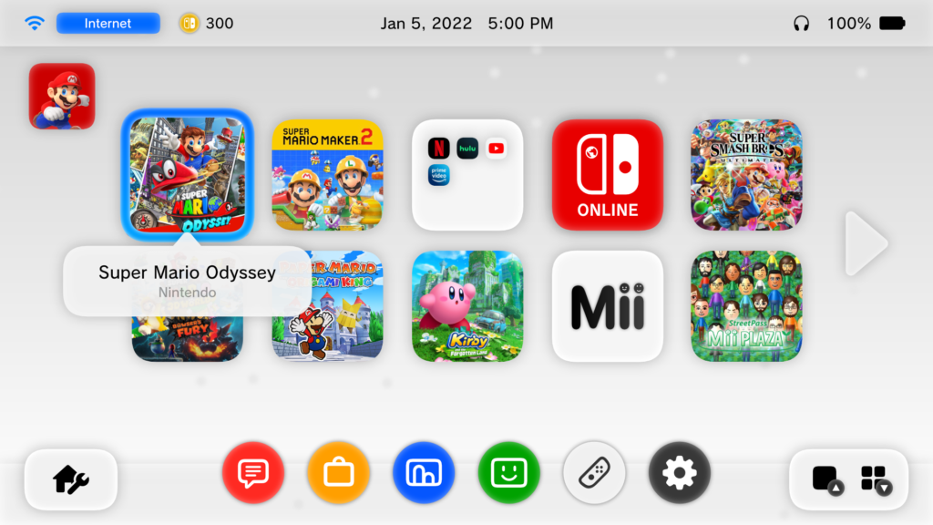Redesigned Nintendo Switch HOME Menu Concept