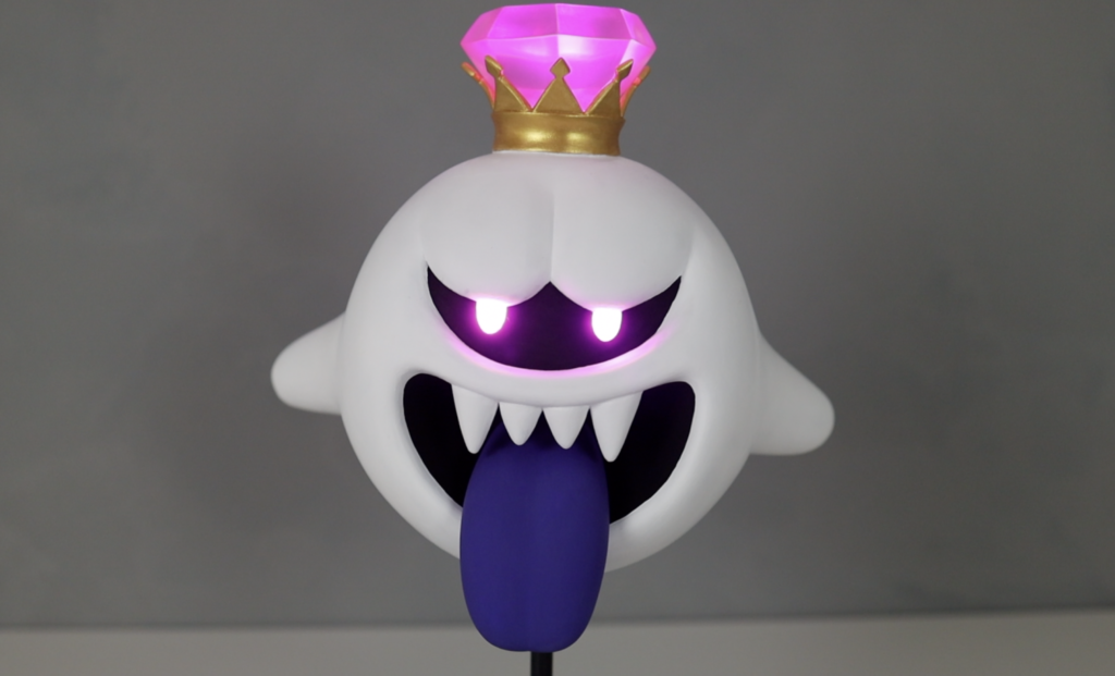I sculpted King boo from Luigi's Mansion with clay and LEDs