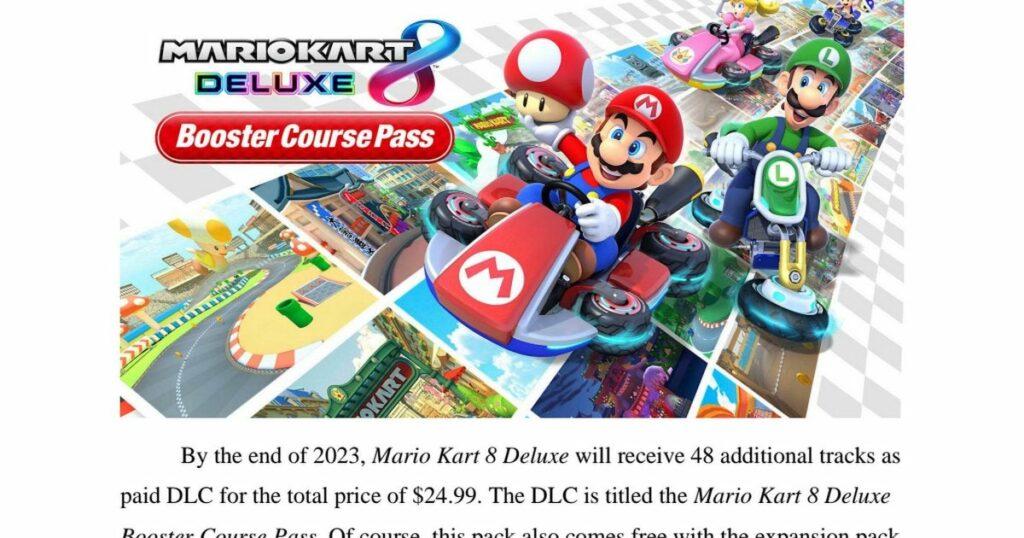 I wrote an opinion piece on Mario Kart 8 Deluxe's Booster Course Pass.