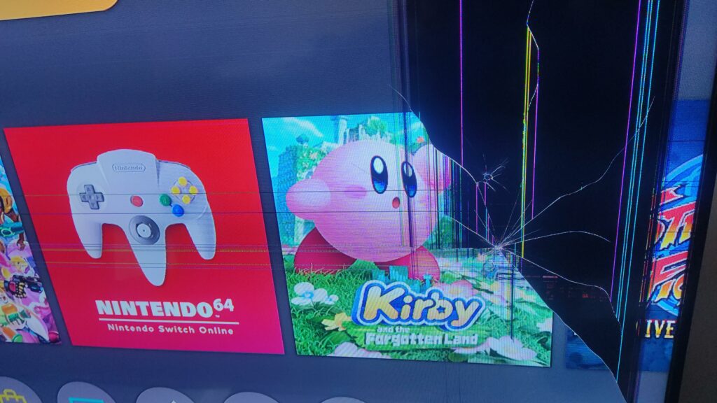 My first broken TV playing Switch Sports