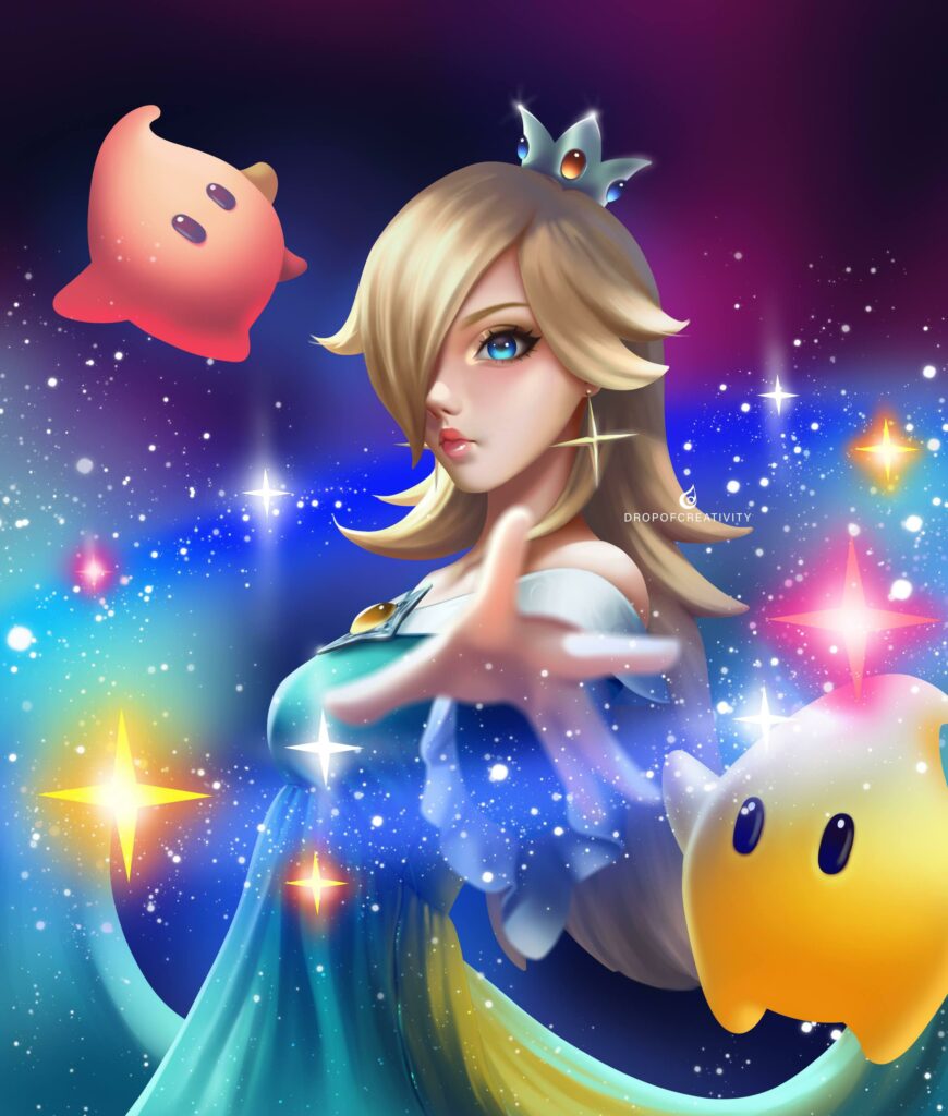 Been playing Super Mario 3D All-Stars recently, and made this Rosalina drawing to commemorate!