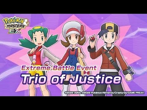 Pokemon Masters Ex Extreme Battle Event Trio Battle Justice Take On Kris! Part 1 and Part 2