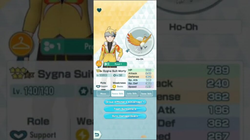 SS Morty+Shiny Ho-oh Moveset/Passive Skills Overview-Pokemon Masters EX #shorts