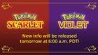 Tune in to our YouTube channel at 6:00 a.m. PDT on 6/1 for the latest on Pokémon Scarlet and Pokémon Violet!