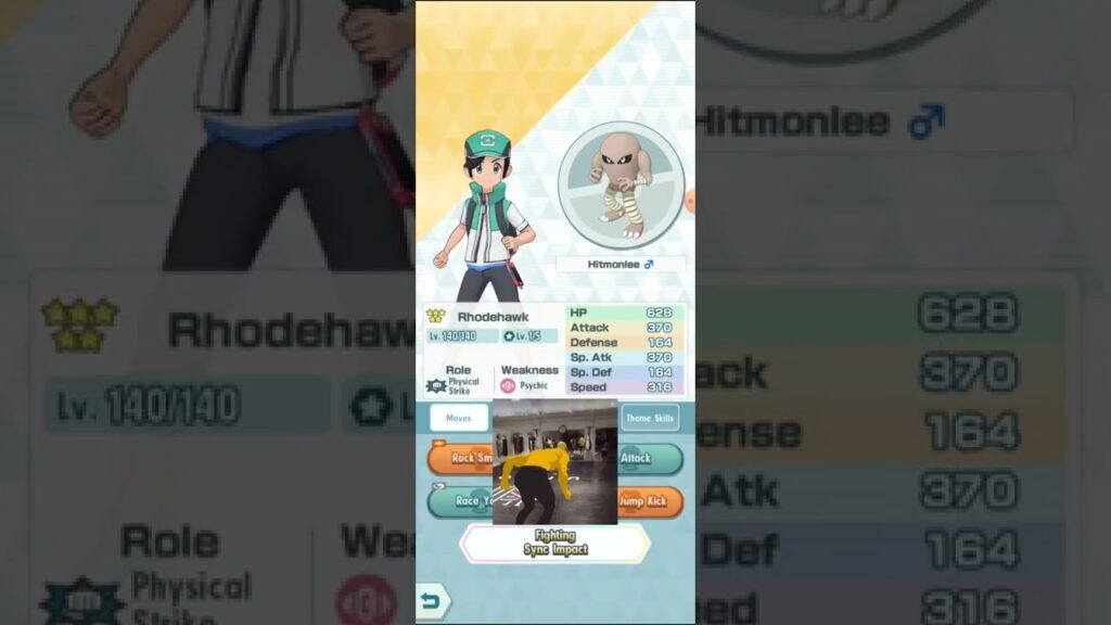Max Potential Hitmonlee+ MC Moveset+ Passive Skills Overview-Pokemon Masters EX #shorts #pokemon