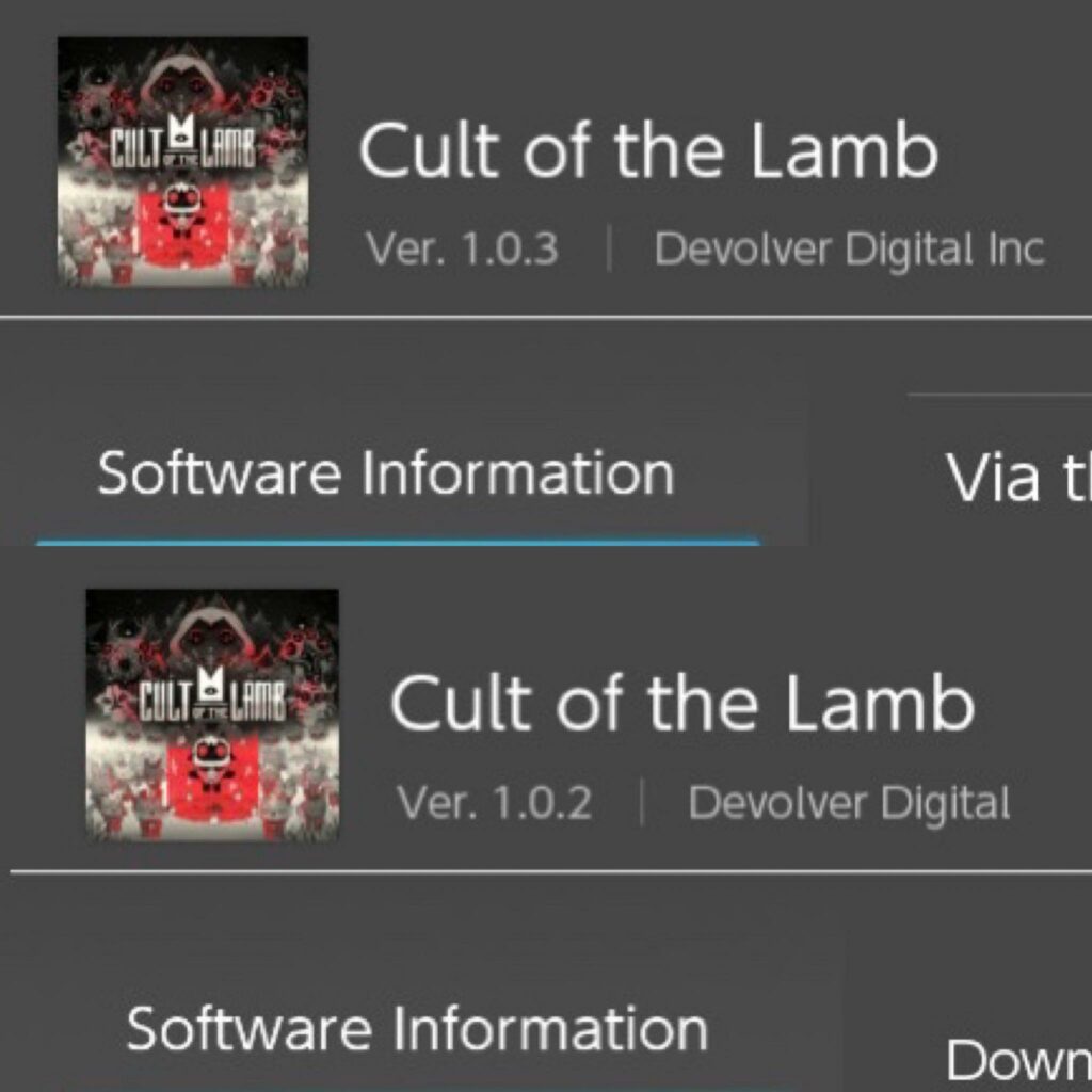 It appears Cult of the Lamb has been updated to Version 1.0.3.!