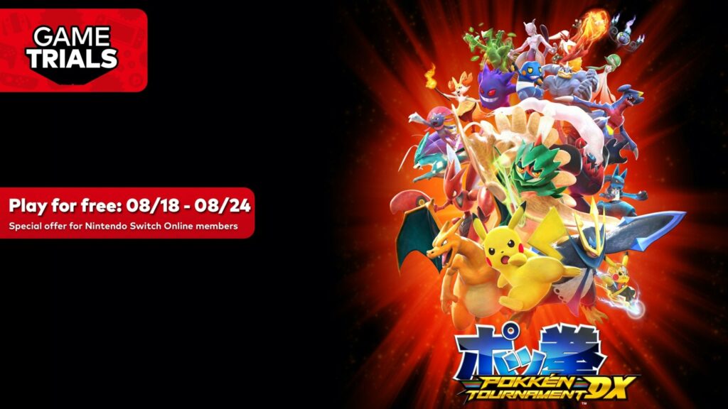 Pokkén Tournament DX NSO trial is up ends 08/24/2022 + the game is on sale for $41.99 (30% off) ends 08/31/2022
