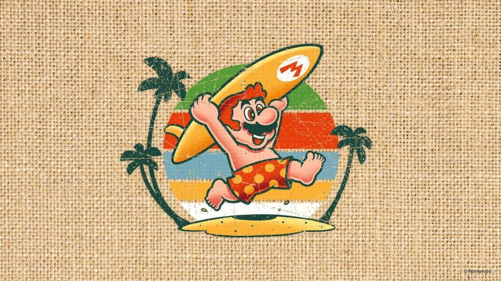 Unlike previous years, Mario is showing his nipples off in Nintendo's recent summer greeting email /image