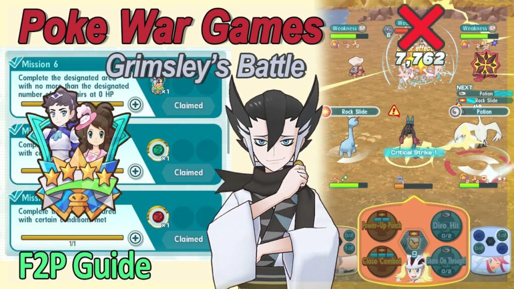 F2P Guide Grimsley's Battle Challenge Round 2 (Poke War Games) | Pokemon Masters EX