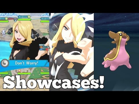 Lodge Cynthia & Gastrodon Showcases vs 2000p Unova Champion Stadium | Pokemon Masters EX