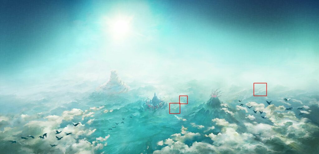 [TotK] Some interesting details in the background layer of the key art for Tears of the Kingdom
