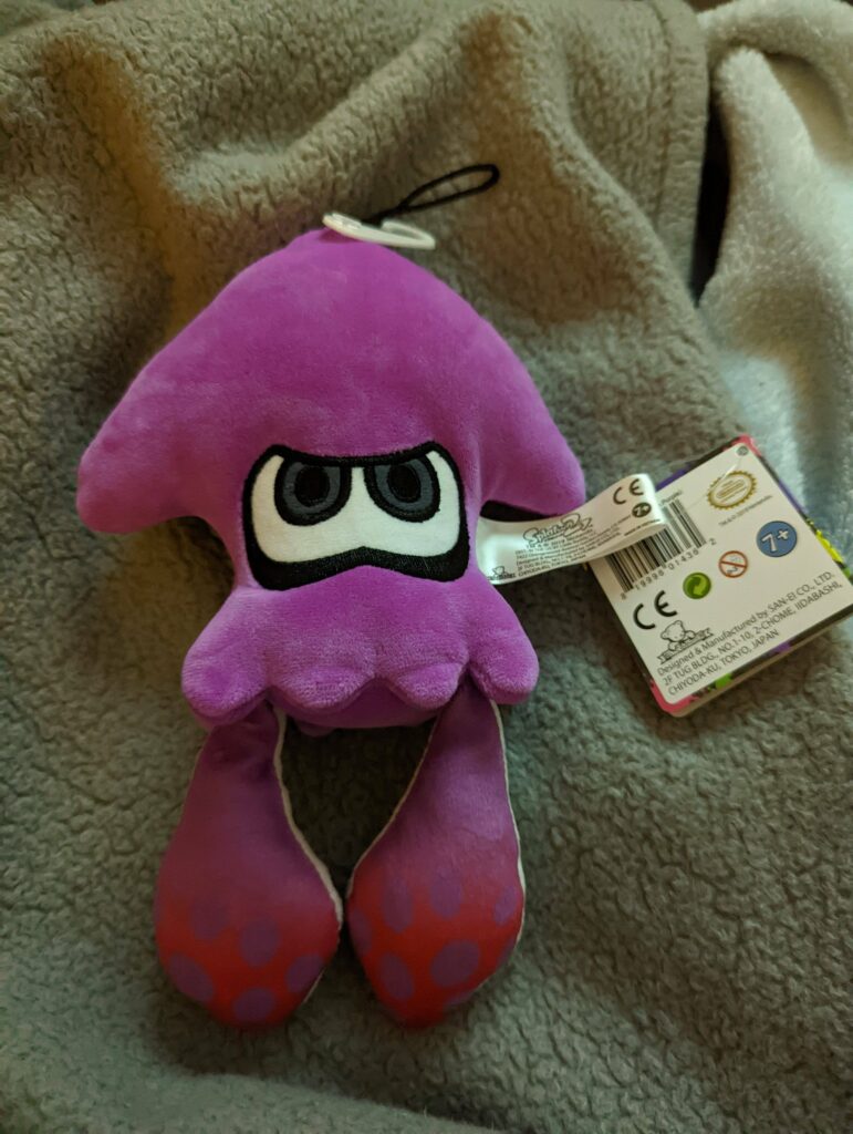 In Walmart, we got a Squid plushie with Splatoon 3 pre-orders!