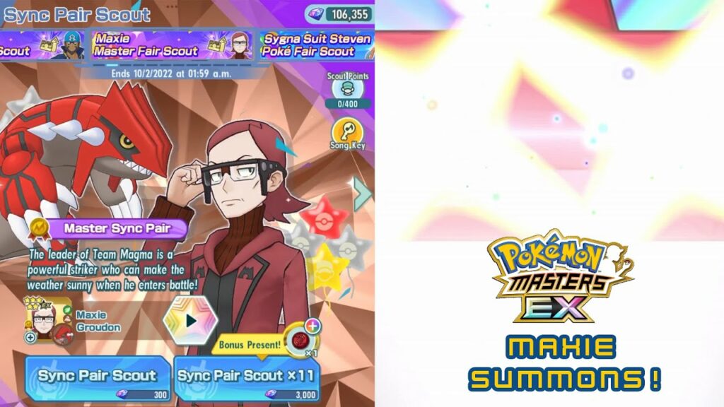 Pokemon Masters EX - Maxie Summons! I'll take this luck! (Summons Day 2/2)