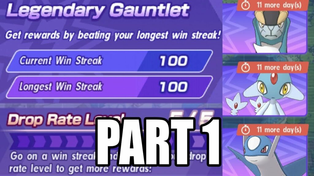 [Pokemon Masters EX] Legendary Gauntlet 5 100 Winstreak Part 1 (Azelf, Cobalion Latios)
