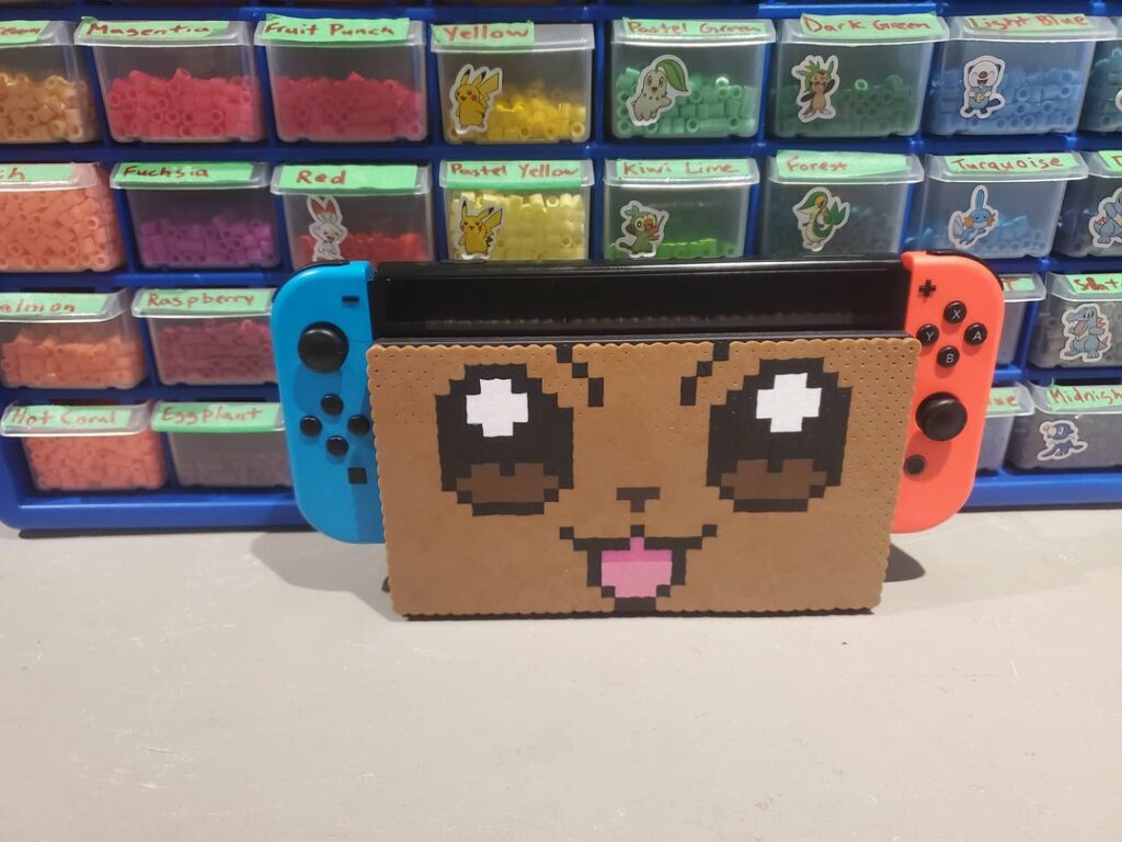 Eeveelutions Switch Covers I designed with Perlerbeads