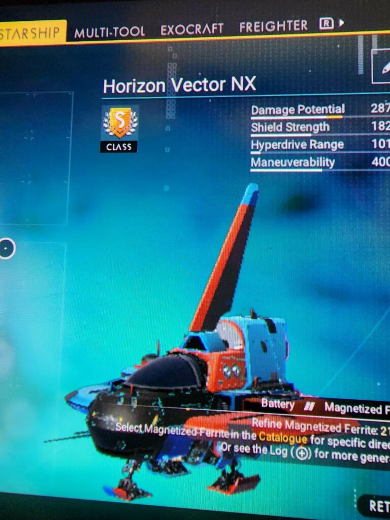 Old Codename for Nintendo Switch (NX) in the name of the free ship you receive in No Man's Sky.