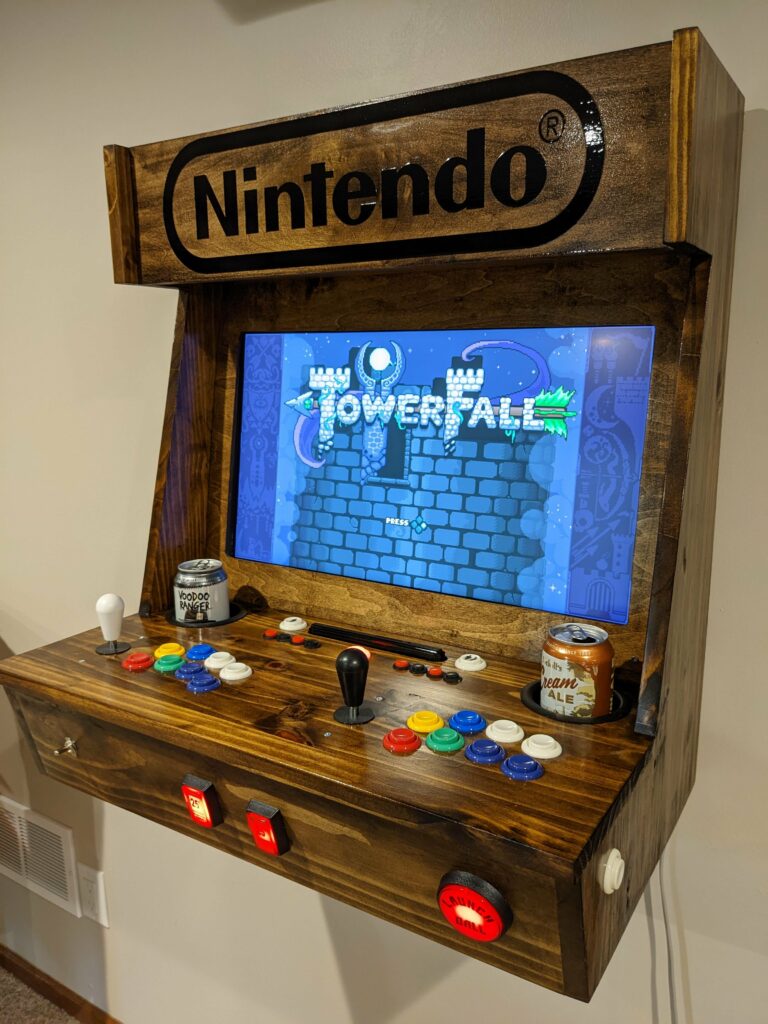 I made a 2 player wall mounted Switch arcade cabinet