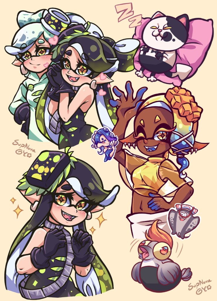 Some Splatoon 3 doodles I’ve done