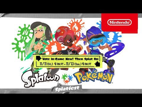 Splatoon 3 Pokémon Scarlet& Pokémon Violet SplatFest Overview Trailwr