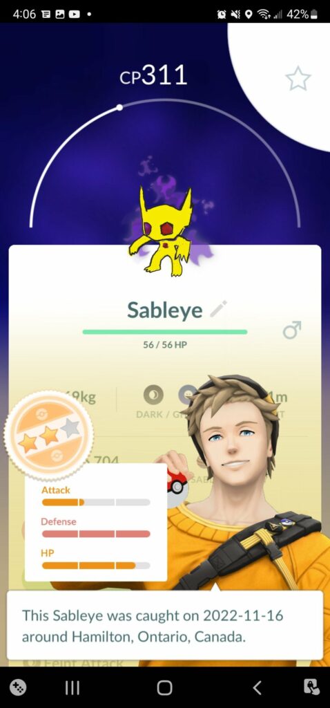 After 30+ attempts I finally got my first totally legit shadow shiny! My phone screen is broken so the colors look off and you can't zoom in on the pic, so probably best not to try to do that. I'd just upvote+comment and move on tbh.