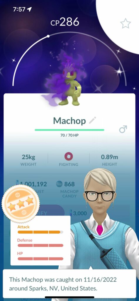 the mewtwo i got is 0 stars but at least i got this on my first Cliff encounter 😎