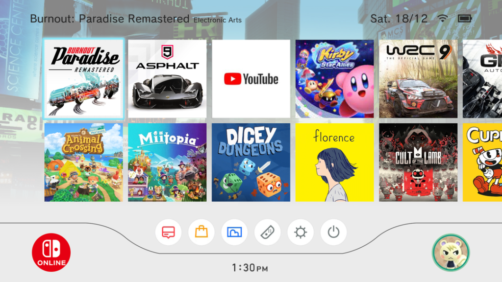 Nintendo Switch menu redesign. Bonus points for those who recognize what Nintendo menu it's based on.