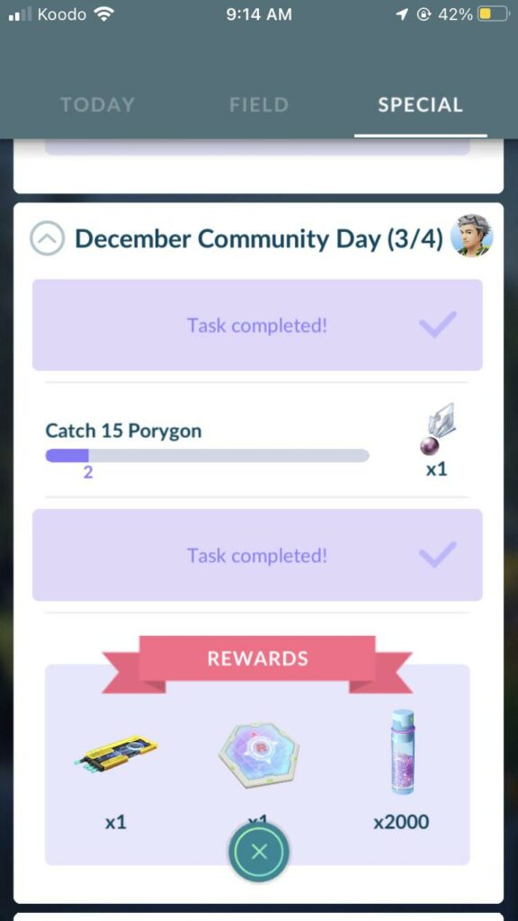 Anyone still working on December Community day from 2020?