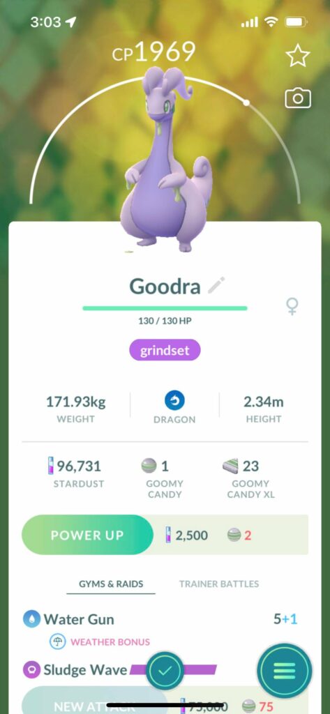 Probably not exciting to anyone else, but I finally got enough candies to evolve my Goomy today!