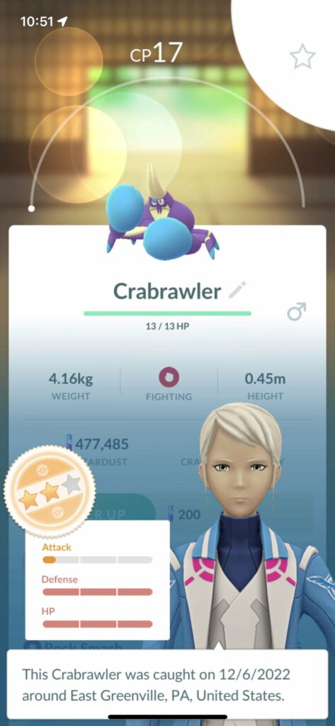 My first caught Crabrawler