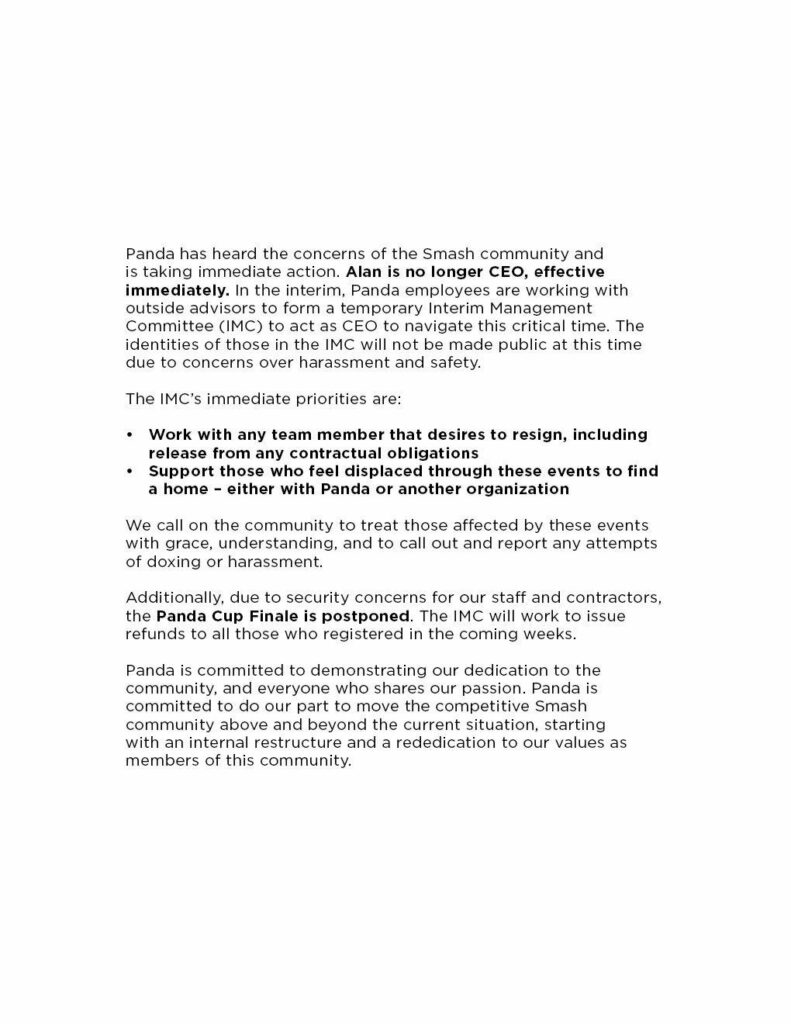 Panda on Twitter : "Alan is no longer CEO, effective immediately."