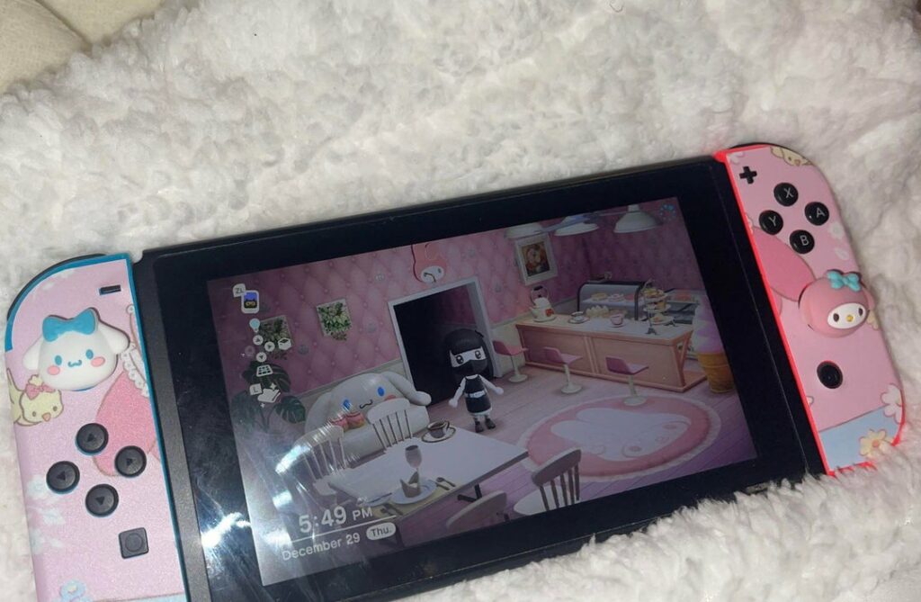 my new switch skin + joycons <3