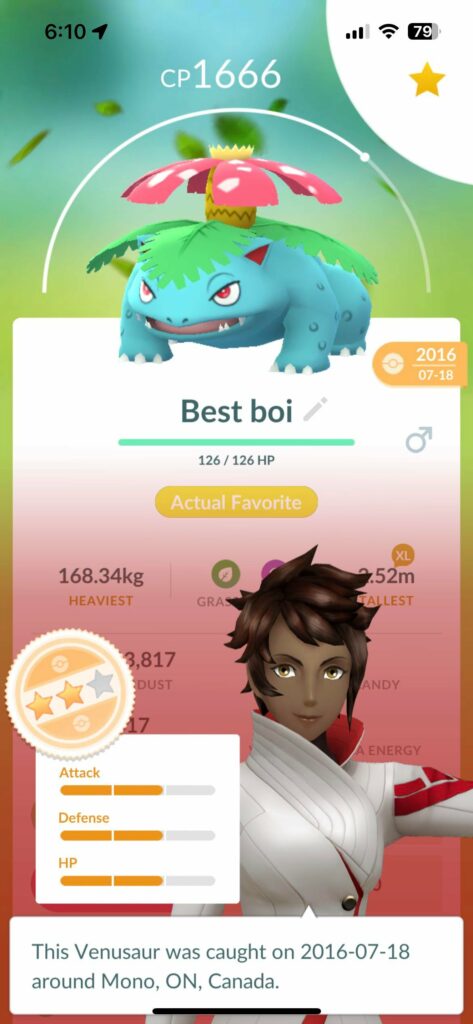 Still holding on to my starter from 2016. Gonna eventually best buddy and level 50 him.