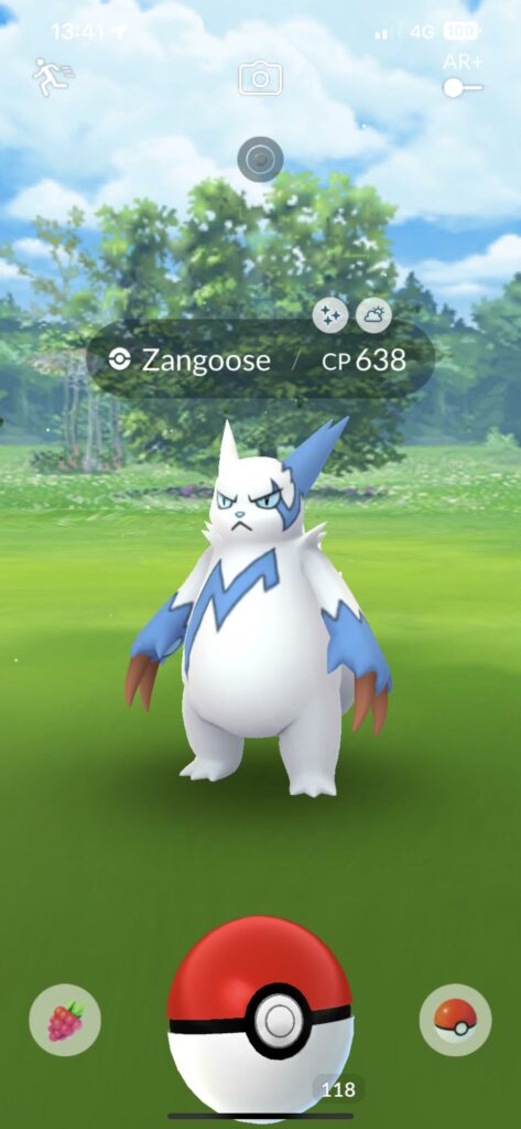 My first shiny Zangoose