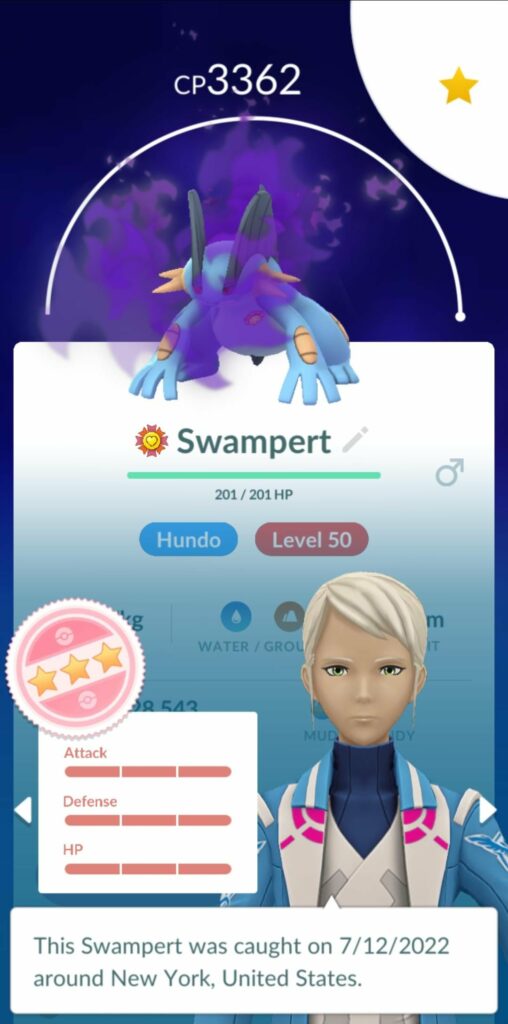 Here we have it, a max level 52 perfect shadow Swampert.