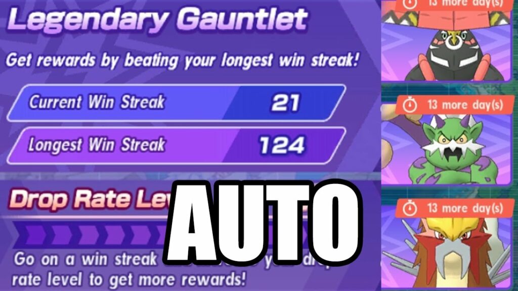 [Pokemon Masters EX] Legendary Gauntlet 6 AUTO 21 Winstreak