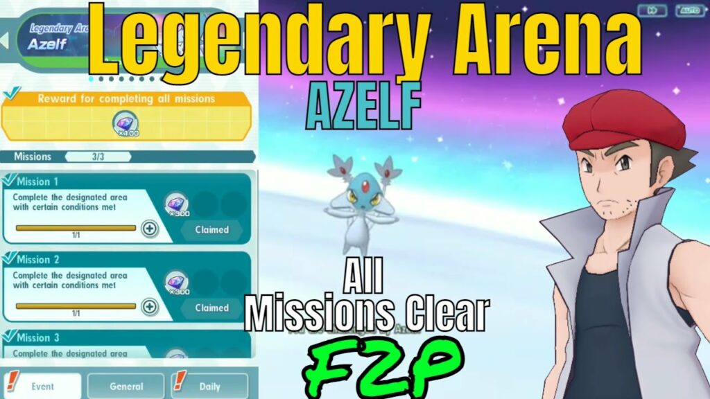 Azelf Legendary Arena | F2P Team All mission Clear | Nov 2022 | Pokemon Masters EX