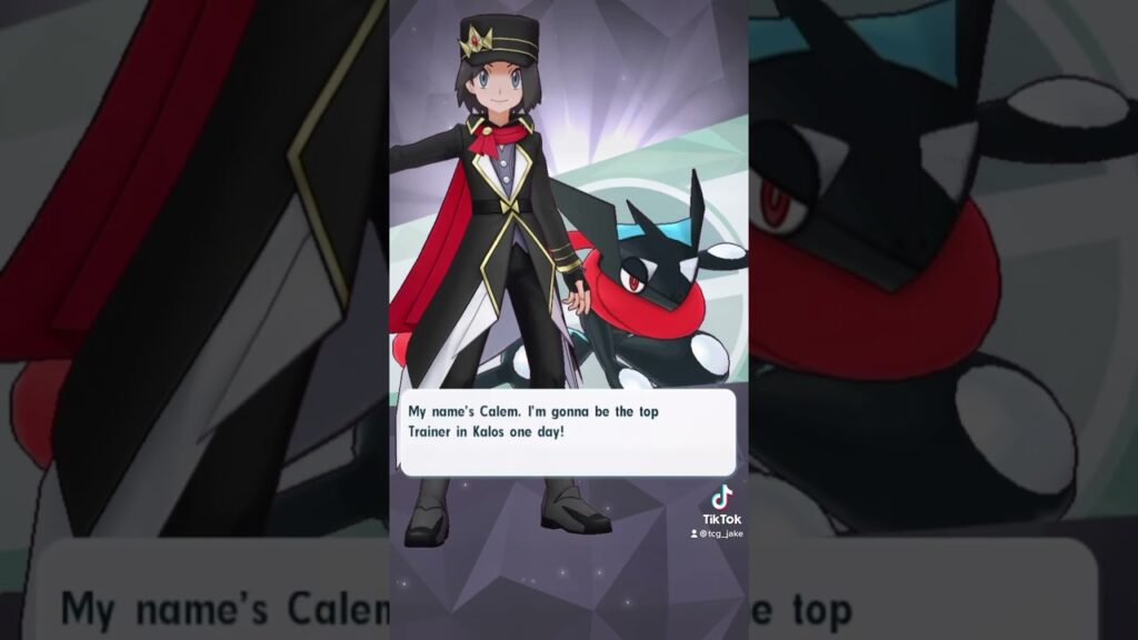 Calem Champion and Shiny Greninja Pokemon Masters EX 5 Star Sync Pair