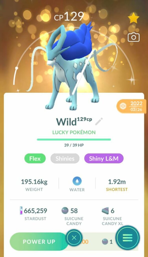 How rare is this lucky, shiny, wild caught Suicune with cp129?