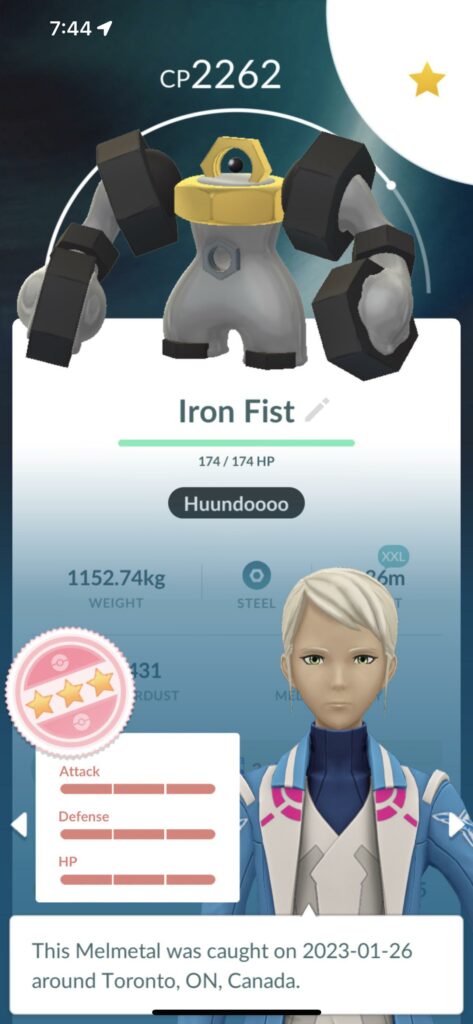 Finally , after 200 tries , I have caught the hundo , I was going for