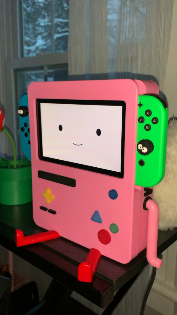 Pink BMO (from adventure time) Switch Stand 😊