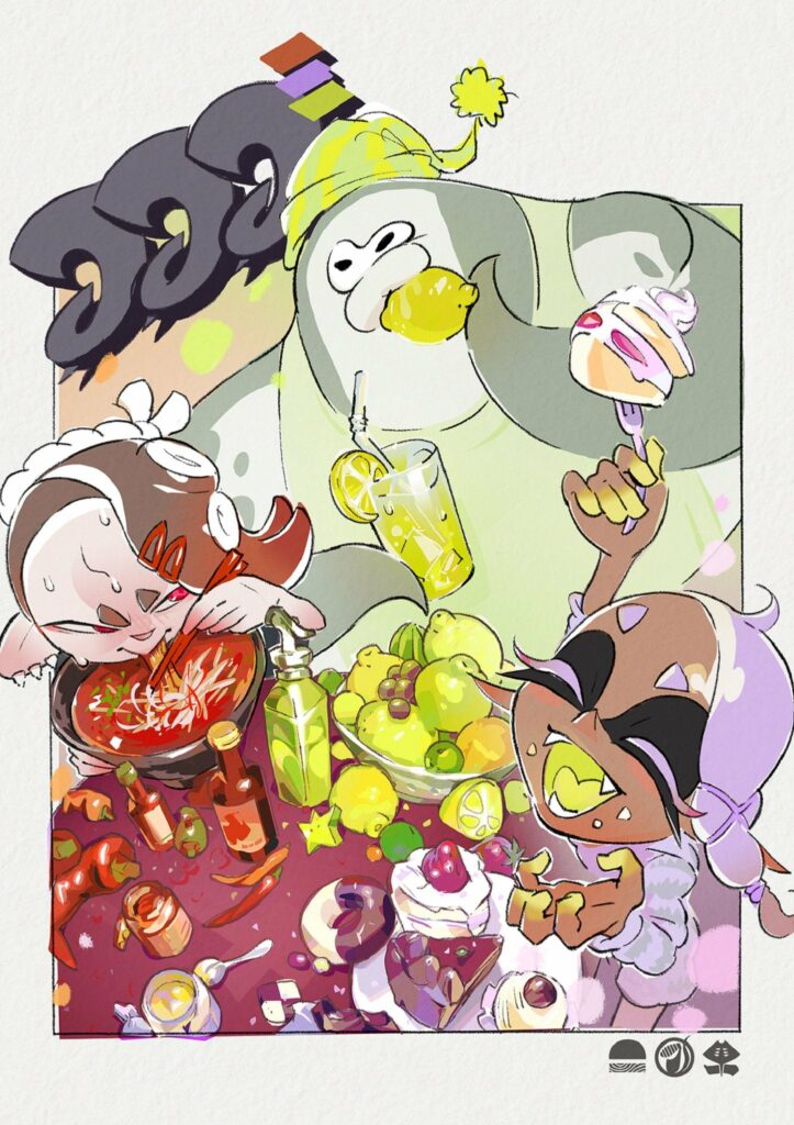 Splatoon 3 - Official Spicy vs. Sweet vs. Sour Splatfest Art has been shared