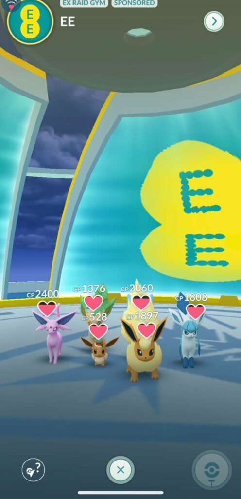 Defeated a gym and put in an Espeon, and now there’s little Eevee family in there!