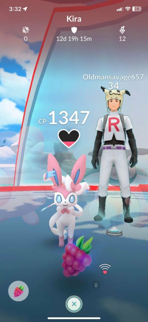 I visit my mom once a vear in her home country. There's a pretty secluded gym right beside her house. It's nice knowing that even 9000km away, my sylveon is watching over her