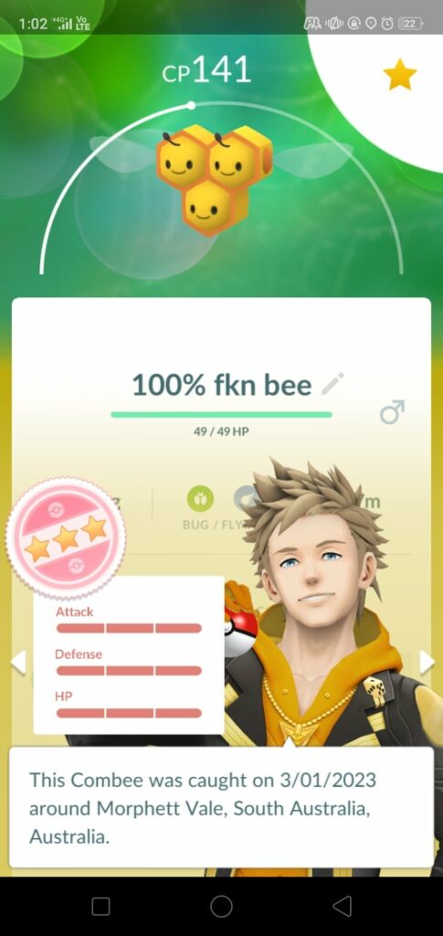 Wtf am I supposed to do with a 100% bee lmao.